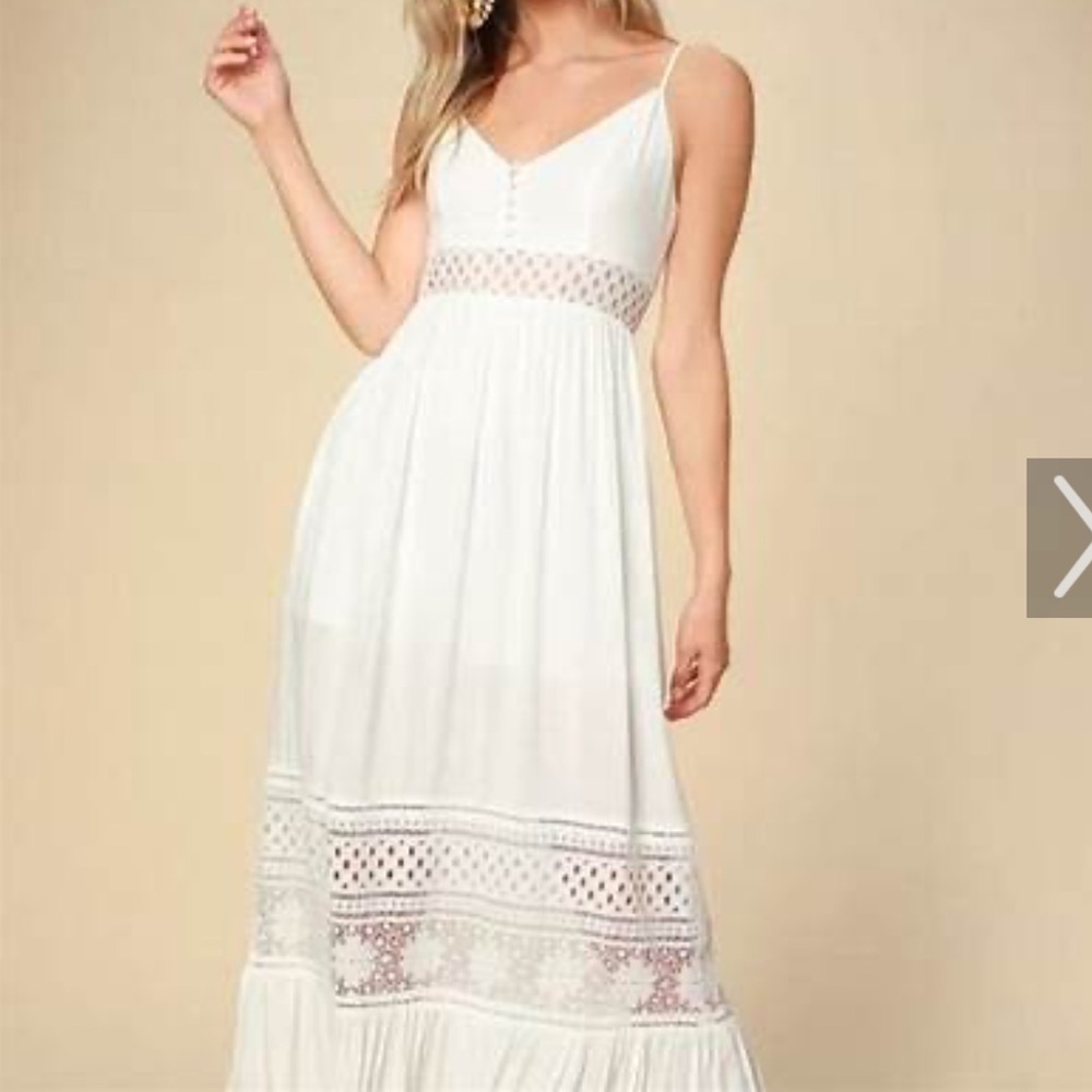 NWT.BB Dakota White/Cream Maxi Dress - Picture 1 of 5